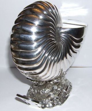 Victorian Silver Plated Nautilus Shell Spoon Warmer Roberts & Belk 2