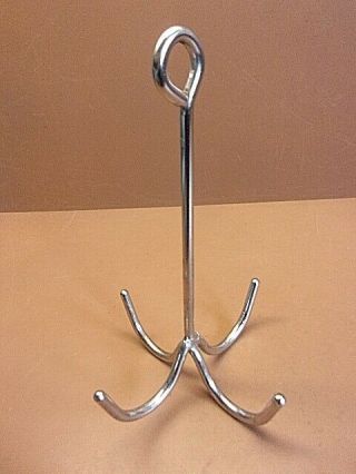 Vintage 4 Prong Chromed Grapple Hook Anchor Multi Use Farm Marine