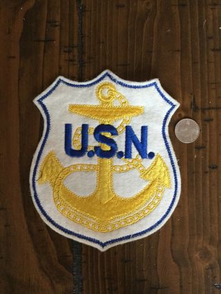 Vintage Usn Us Navy Wool Jacket Patch