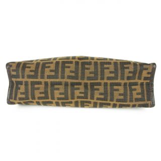 Auth FENDI Vintage Zucca Logos Canvas Leather Clutch Bag Italy F/S 5563 7