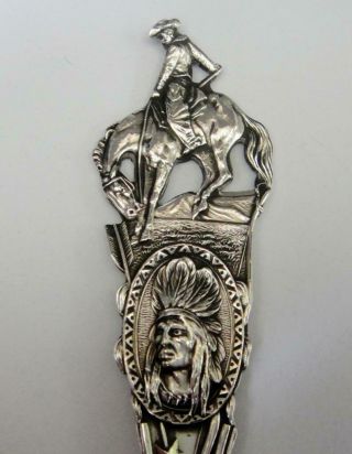 Antique Large Size Sterling Silver Spoon,  Western Images,  Williams,  Arizona