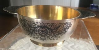 RUSSIAN STERLING SILVER BOWL With Ear Handles 153.  4 Grams 6