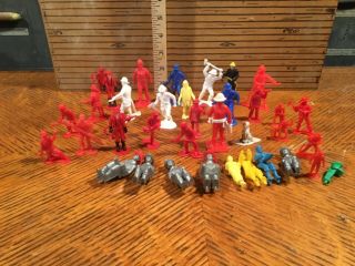 Vintage Plastic Firemen Fire Fighters Figures Timmee Mpc