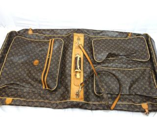 Vintage Louis Vuitton Monogram Canvas Portable Garment Bag W Shoulder Strap 12