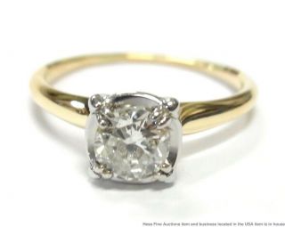 0.  65ct Diamond I - J Si2 Center 14k Gold Label Ring Vintage Engagement Solitaire