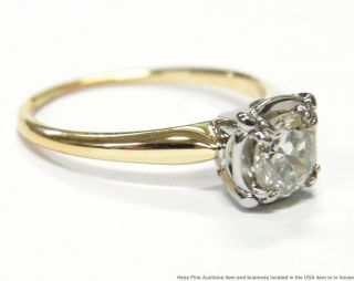 0.  65ct Diamond I - J SI2 Center 14k Gold Label Ring Vintage Engagement Solitaire 4