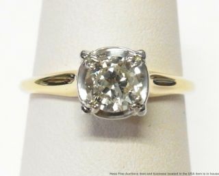 0.  65ct Diamond I - J SI2 Center 14k Gold Label Ring Vintage Engagement Solitaire 7