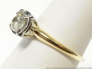 0.  65ct Diamond I - J SI2 Center 14k Gold Label Ring Vintage Engagement Solitaire 8