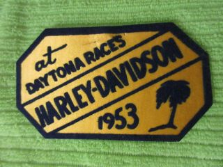 Vintage 1953 Harley Davidson Daytona Florida Races Patch Rare