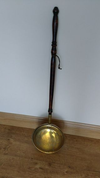 130 Antique Vintage Brass Bed Pan Warmer