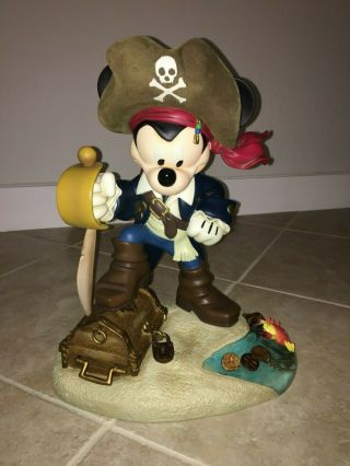 Disney Mickey Mouse Pirates Of The Caribbean Big Fig Large Statue Wdw Rare 20in