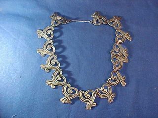 Vintage Taxco Mexican Sterling Mid Century Choker Necklace By Antonio Reina