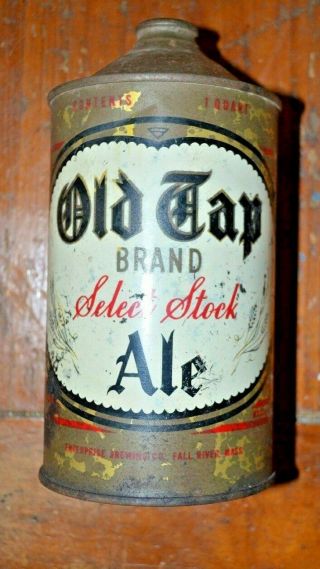 Rare Vintage Old Tap Ale Quart Cone Top Beer Can Off Grade