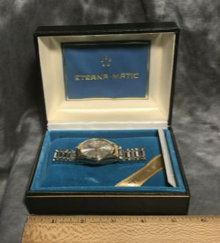 Vintage Mens Eterna - Matic 1000 5 Star Swiss Made Watch & Papers