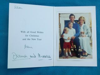Princess Diana and Prince Charles - rare hand signed Christmas card 2