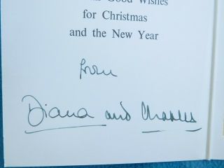 Princess Diana and Prince Charles - rare hand signed Christmas card 3