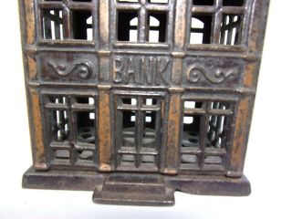 Antique Cast Iron Still Bank Architectural Japanned finish Building 96 3