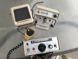 Vintage Motorola T1300a Siren Control,  Control Head,  Mic And Speaker Fire Police