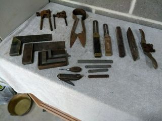 107.  Selection Of Antique Vintage Hand Tools And Measuring Devices.