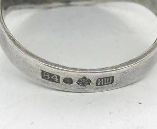Russian Imperial 84 Silver Enamel Ring 