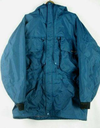 Vintage Patagonia 81810 F1 Sst Fishing Nylon Shelled Parka Jacket Teal Sz L