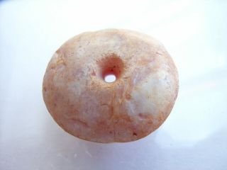 1 Ancient Neolithic Disc Agate Bead,  Stone Age,  Rare Top
