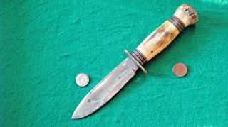 Vtg Sheath Hunt Blade MARBLES Ideal 4 Pin Stg - Stg Knife 1 Orig GIFT fold case 6