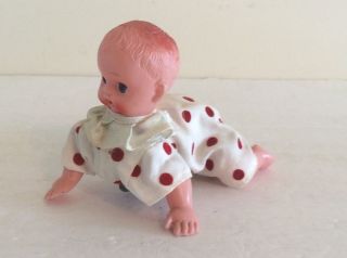 Vintage Tin Wind Up Celluloid Crawling Baby Boy Toy Made In Japan