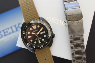 Rare Seiko Prospex SRPC49K1 Black Darth Ninja Turtle Limited Edition Diver Watch 5