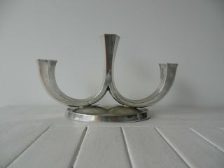 19c German 3 Branch Solid Silver Candlestick