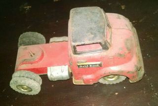 Vintage Coe Toy Tin Truck Cab W/ Gold Bond Stickers On Doors No Trailer