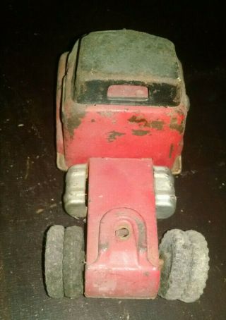 Vintage COE Toy Tin Truck Cab W/ Gold Bond Stickers on Doors No Trailer 5