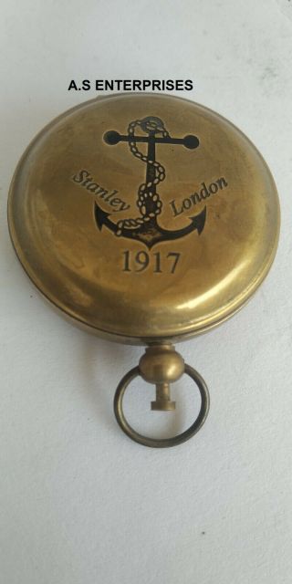 Handmade Brass Push Button Direction Compass Pocket - C - 3191 Compasses
