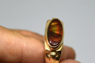 Vintage 14K Solid Gold and Mexican Opal Ring Size 11 5