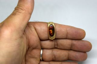 Vintage 14K Solid Gold and Mexican Opal Ring Size 11 7