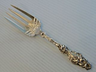 Sterling Silver Large Serving Fork,  Art Nouveau Floral,  Whiting " Lily "