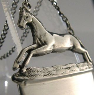 Rare York Horse Solid Silver Bottle Wine Label 1988 Hunting Riding English