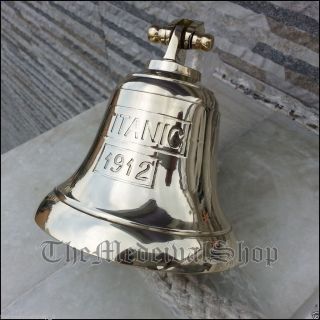 Antique Style Solid Brass Marine Ship Bell Vintage Nautical Decor Wall Mounting