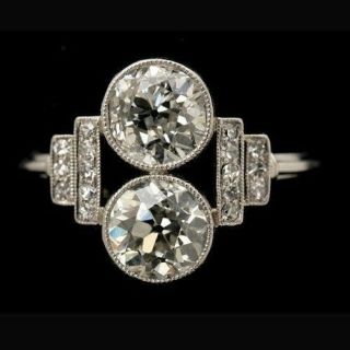 Vintage 3.  5ct Art Engagement Wedding White Moissanite 925 Sterling Silver Ring