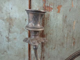 antique Civil War era silverplate candelabra Wilcox Silver Co 5 arm candleholder 7