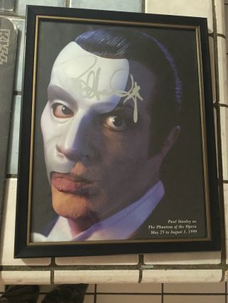 Kiss Paul Stanley Signed Phantom Of The Opera Poster - Mega Rare W Proof Photo