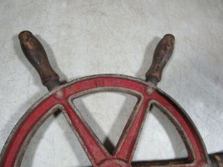 Vintage/Antique Small Steel Cast Iron Metal Ship ' s Boat Wheel Nautical Maritime 2