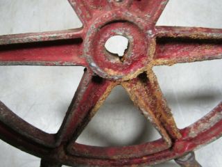 Vintage/Antique Small Steel Cast Iron Metal Ship ' s Boat Wheel Nautical Maritime 4
