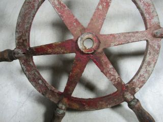 Vintage/Antique Small Steel Cast Iron Metal Ship ' s Boat Wheel Nautical Maritime 7