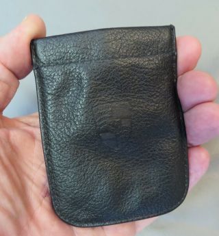 Very Early Vintage Porsche Leather Keychain Pouch - Black Interior -