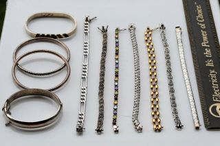 Vintage Sterling Silver Bracelets 174 Grams