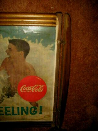 Vintage 1961 Coca Cola Zing Refreshing Large Cardboard Advertising Sign & Frame 6