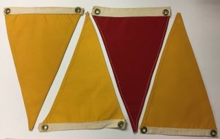 Vintage Red & Yellow Canvas Pennants Boating Or Yachting?