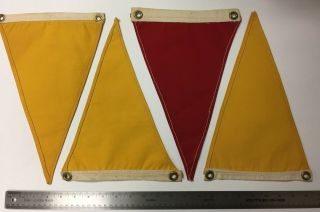 Vintage Red & Yellow Canvas Pennants Boating or Yachting? 2