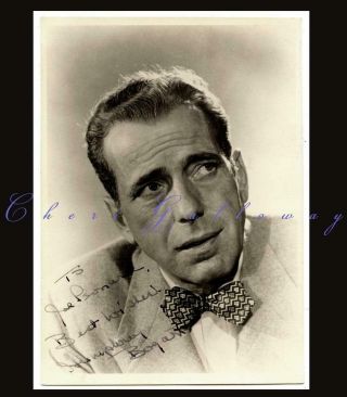 Vintage Rare Humphrey Bogart Signed Autographed Photo A Beauty